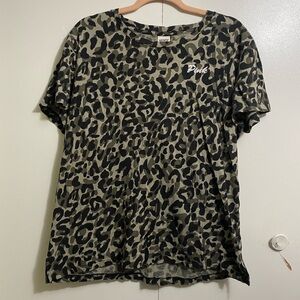 Victoria's Secret PINK Cheetah Print Short Sleeve Tee